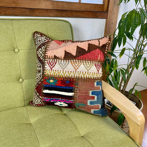 キリム　パッチワークキリム　クッションカバー　トルコ Old Kilim Cushion』 Made in Turkey 🇹🇷 いろいろなオールドキリムを