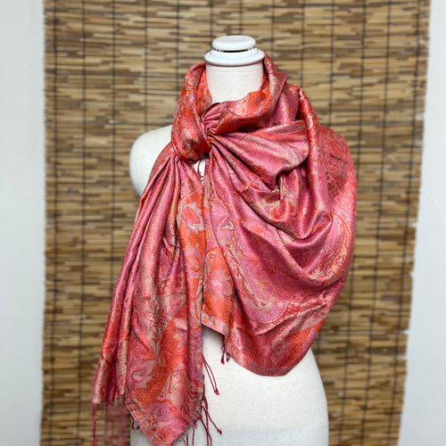 シルクサテン着物　ストール シルクサテン着物ストール