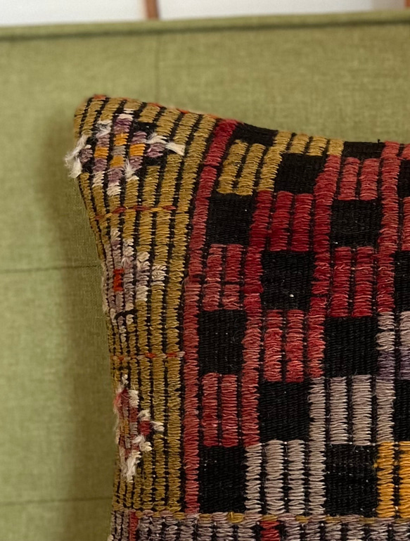 クッションカバー　トルコ　手織り　ヴィンテージキリム　713 3枚目の画像