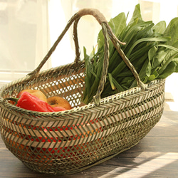 竹籠 提籃籠 竹細工 茶道具籠 小物入れ籠 かごバッグ 杏子の手作り