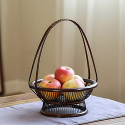 竹籠 提籃籠 竹細工 茶道具籠 小物入れ籠 かごバッグ 杏子の手作り