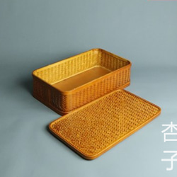 家庭用  竹細工  收納盒  茶器収納  収納ボックス 1枚目の画像