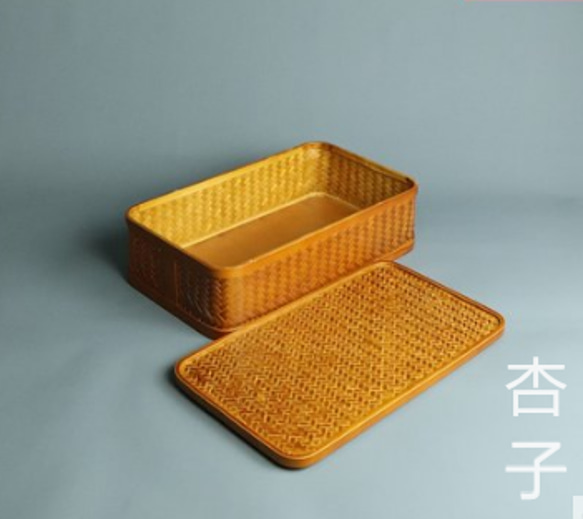家庭用  竹細工  收納盒  茶器収納  収納ボックス 1枚目の画像
