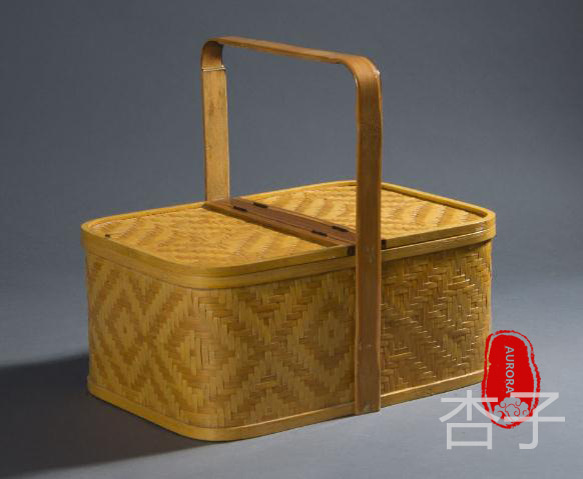 茶道具 提籃籠 二階 収納する 工芸品 竹細工 手作り 茶道具☆収納する