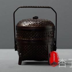 中国 竹細工 藤編 提籃 藤 煎茶提籃 竹籠   野点籠  手提げ篭 茶道具 中国 竹細工 藤編 提籃 藤 煎茶提籃 竹籠 野点籠 手提げ篭