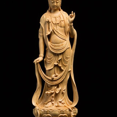仏像 木彫 観音菩薩像 彫刻 杏子の手作り---工房 通販 12807479