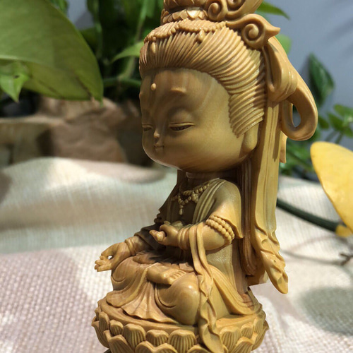 木製仏像 観音像 観音菩薩 高級木彫り 無病息災 風水 祈る 彫刻 杏子の
