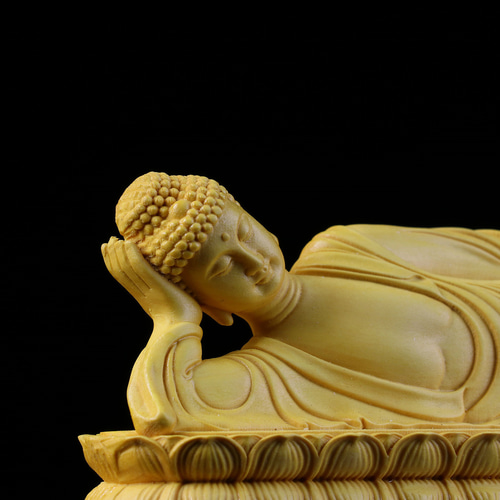 仏教美術 手作り 木造荷葉美女像 超絶技巧 細工彫刻 置物 総高6cm