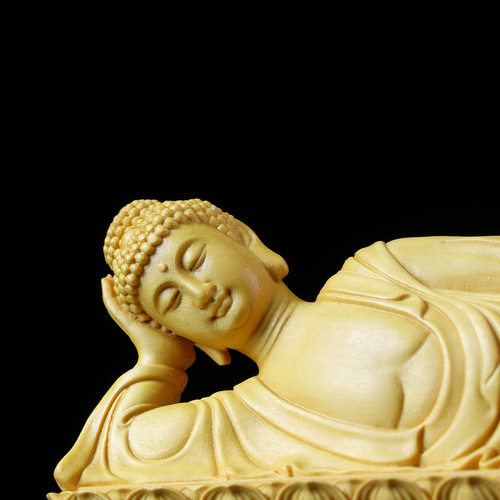 木製仏像 卧佛 彫刻仏具 仏教美術品 彫刻 杏子の手作り---工房