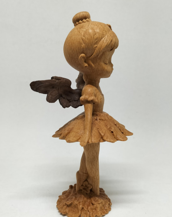 極上品 精密細工 木彫動物 彫刻工芸品 天使  飾り置物 精密細工 4枚目の画像