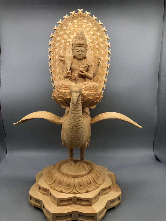 孔雀明王 仏像 職人手作り 东密 インテリア 置物 【公式通販】