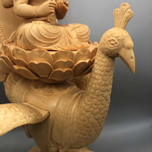 【修縁堂】 木製 珍品 一式 仏教工芸品 供養品 孔雀明王 m15795730354_1.jpg?1640933363