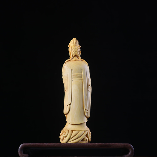木製 仏像 楊柳観音 観音像 彫刻仏具 仏教美術品 彫刻 杏子の手作り