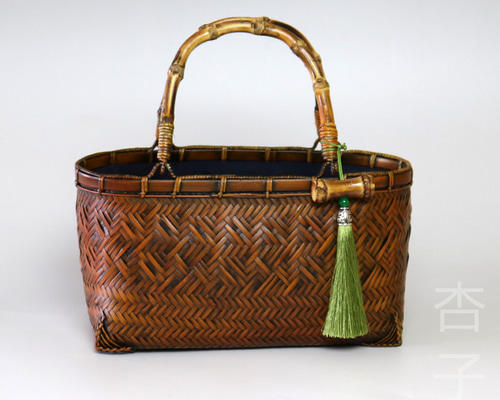 竹編包 ハンドバッグ 竹細工 竹かご 收納 竹工芸 かごバッグ