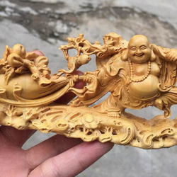 金属工芸品 招財布袋様 黄銅製 置物 布袋立象 古美術 仏教美術 彫刻 桐箱入 金属工芸品 招財布袋様 黄銅製 置物 布袋立象 古美術 仏教美術