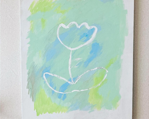絵画　アート　モダンアート　現代アート　抽象画　イラスト　花　インテリア 原画 抽象画 光 輝きF6 ブルー 花 カラフル 太陽 おひさま