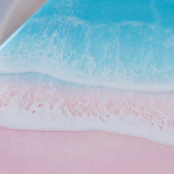 レジンアート　B4 ピンクサンドビーチ　海のアートパネル　砂なし 7枚目の画像