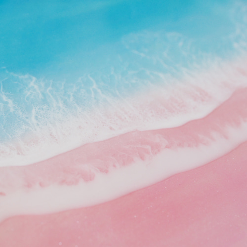 ピンクサンドビーチ 海のアートパネル F4 レジンアート 砂なし 横