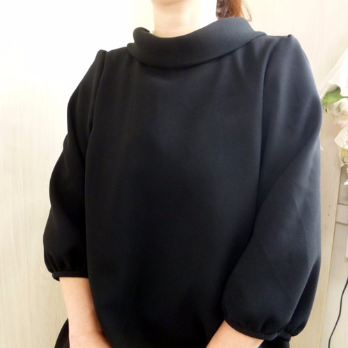 XS～31号サイズ豊富ロールカラーワンピース○黒色のみ○卒園卒業