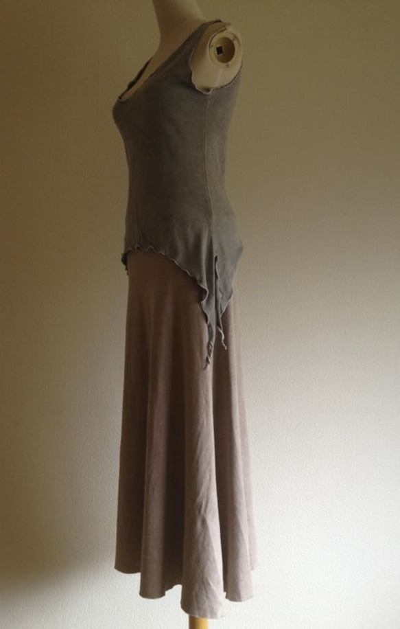 organic cotton Lakshimi skirt 土の色 1枚目の画像