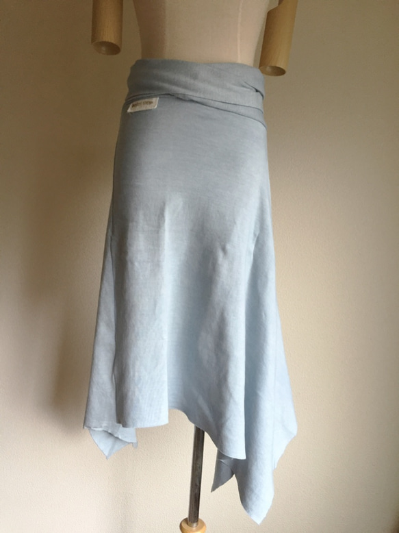 organic cotton Prana skirt　蒼色 2枚目の画像