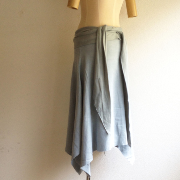 organic cotton Prana skirt　蒼色 5枚目の画像