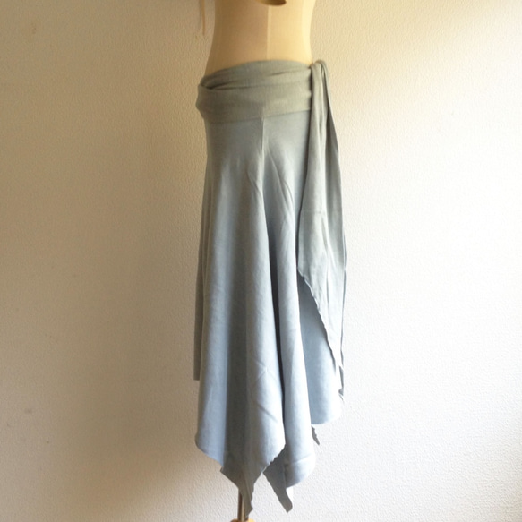 organic cotton Prana skirt　蒼色 6枚目の画像