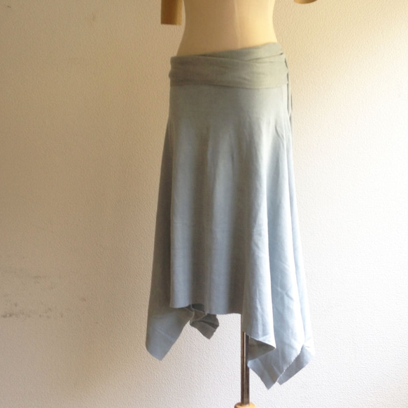 organic cotton Prana skirt　蒼色 7枚目の画像