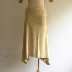 organic cotton Prana skirt　わかば色 2枚目の画像