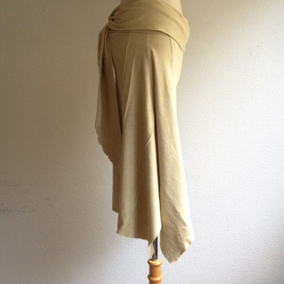 organic cotton Prana skirt　わかば色 3枚目の画像