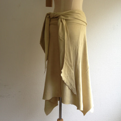 organic cotton Prana skirt　わかば色 4枚目の画像