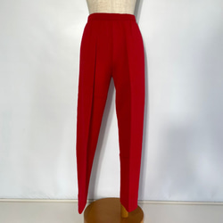 ニット スリムパンツ レッド　102 TAPERED SLACKS RED 2枚目の画像