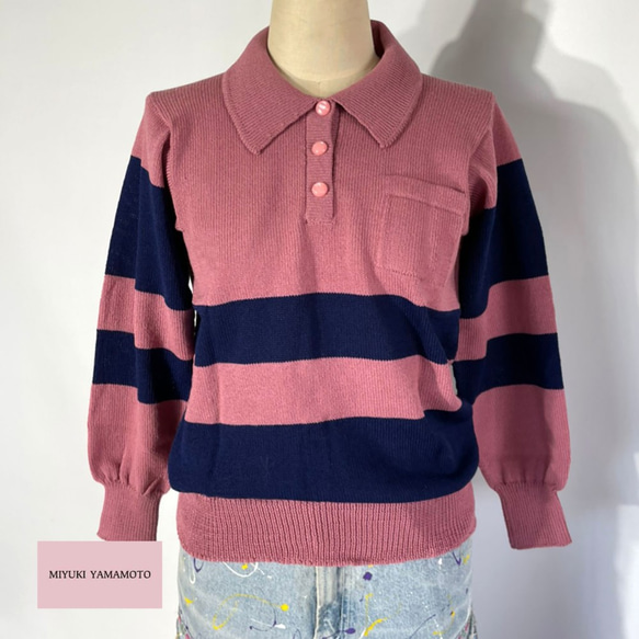 ニットポロシャツ　108 ORIGINAL POLO STRIPE 1枚目の画像