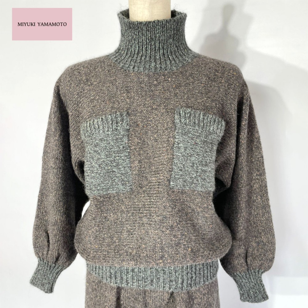 【アルパカ】ハイネック ニットトップス / 1点物 / ブラウン / 178 ALPACA TURTLE（BROWN）