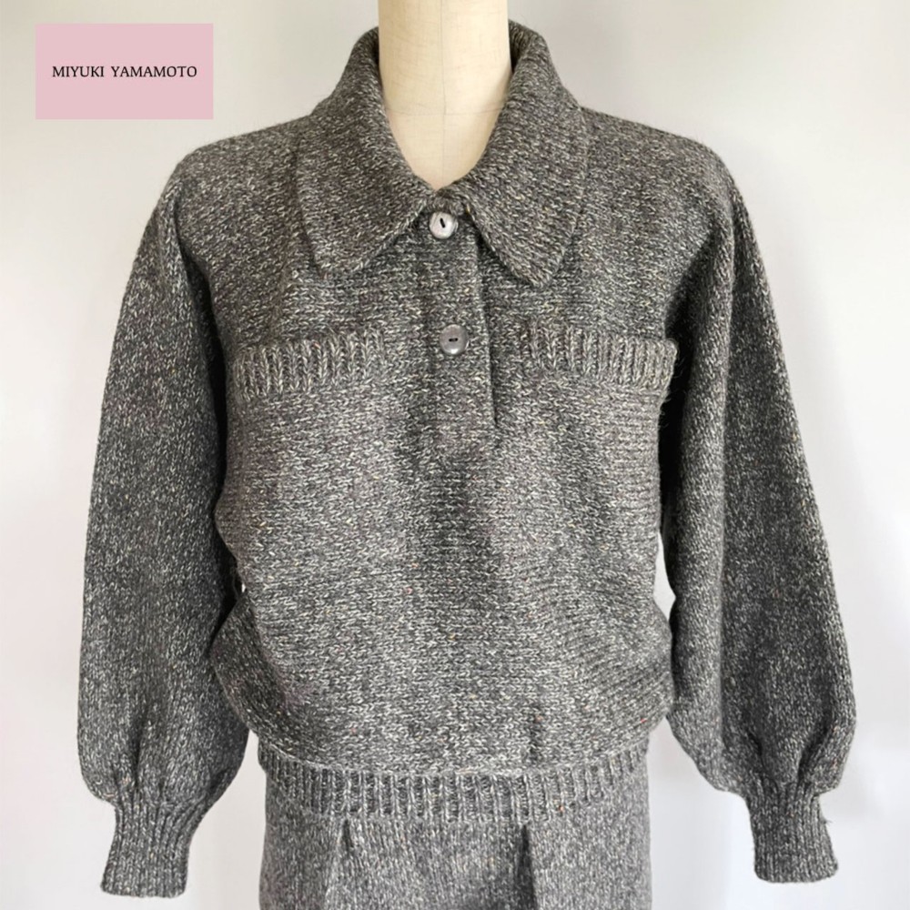 【アルパカ】密度に拘った贅沢な1着 / ニットポロ / 1点物 / グレー 180 ALPACA POLO （GRAY）