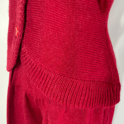 ニット カーディガン アルパカ 赤　183 ALPACA CARDIGAN （RED） 6枚目の画像