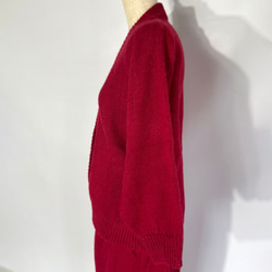 ニット カーディガン アルパカ 赤　183 ALPACA CARDIGAN （RED） 7枚目の画像