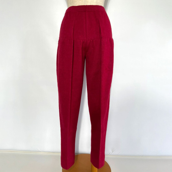 ニット アルパカ スラックス 赤　183 ALPACA  SLACKS（RED） 2枚目の画像