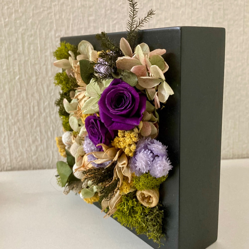 壁掛けOK！ 和モダンな箱庭 13cm角 ブラック フレーム