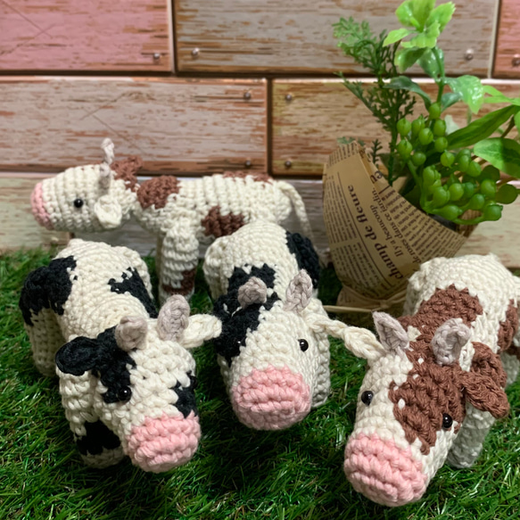 受注制作 農場の牛さんあみぐるみ あみぐるみ Aonatsu-m 通販