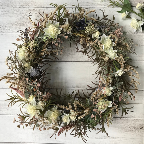 受注制作》秋色ローズマリーのリース(30cm アーティフィシャル) リース