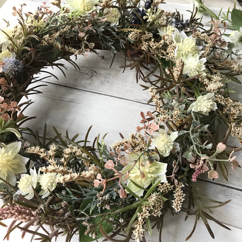 秋を待ちわびてリース30cm （アソート kuuちゃん） 