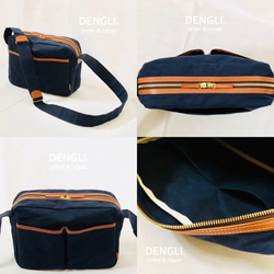 【母の日】DENGLI.ポーチショルダーバッグ/折りたたみ傘/ペットボトル/長財布/パラフィン加工帆布 5枚目の画像