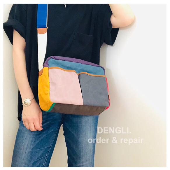 DENGLI. Pouch 單肩包/特殊 20 色 x 軟皮革/石蠟處理帆布/長皮夾/塑膠瓶/折疊傘 第1張的照片