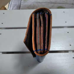 革の長財布　レザークラフト　手縫い 　青　ブルー 4枚目の画像