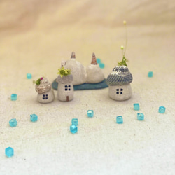小さな小さな冬のぽってり妖精の北欧風街並みセット 2枚目の画像