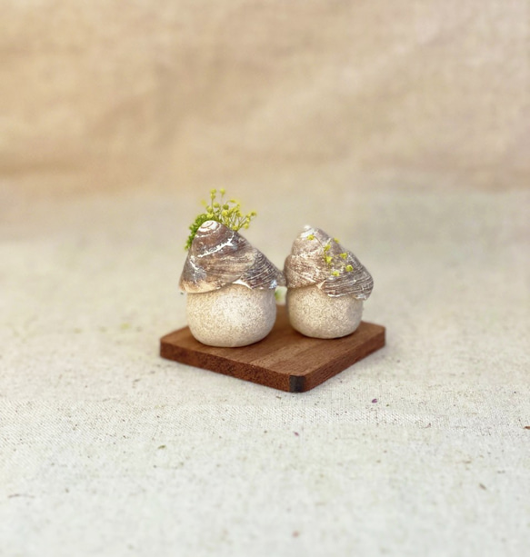 北欧の小さな家セットS〜プリザーブドフラワーの貝殻オブジェ 5枚目の画像