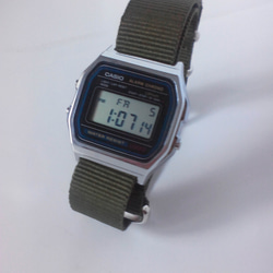腕時計 チープカシオ CASIO  NATO風 カスタマイズ 交換ベルト  色の選択自由 1本売り 2枚目の画像