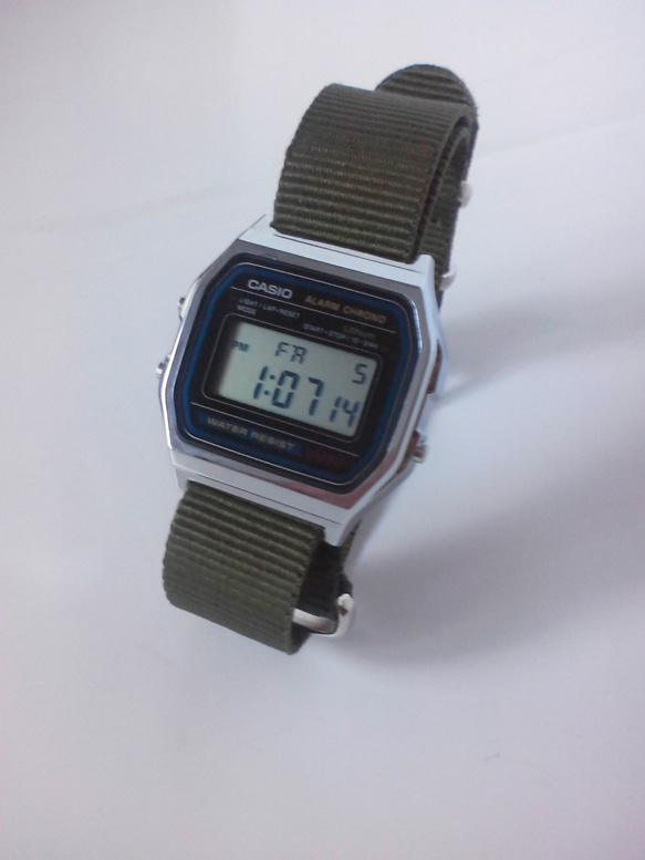 腕時計 チープカシオ CASIO  NATO風 カスタマイズ 交換ベルト  色の選択自由 1本売り 2枚目の画像