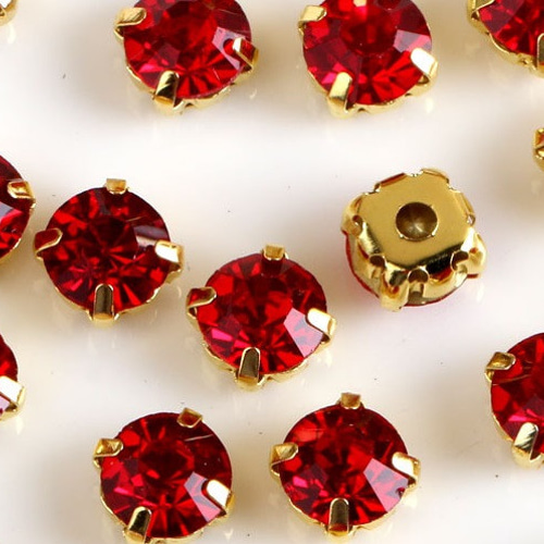 台座付ビーズ ラインストーン爪枠 ガラス爪付ビーズ 刺繍ビーズ 色の